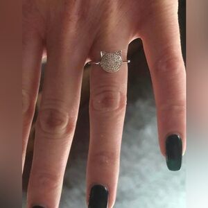 Diamond sterling silver zales cat ring